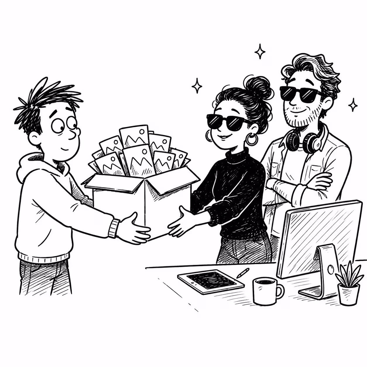 Handing files off to the creative team to crop and resize