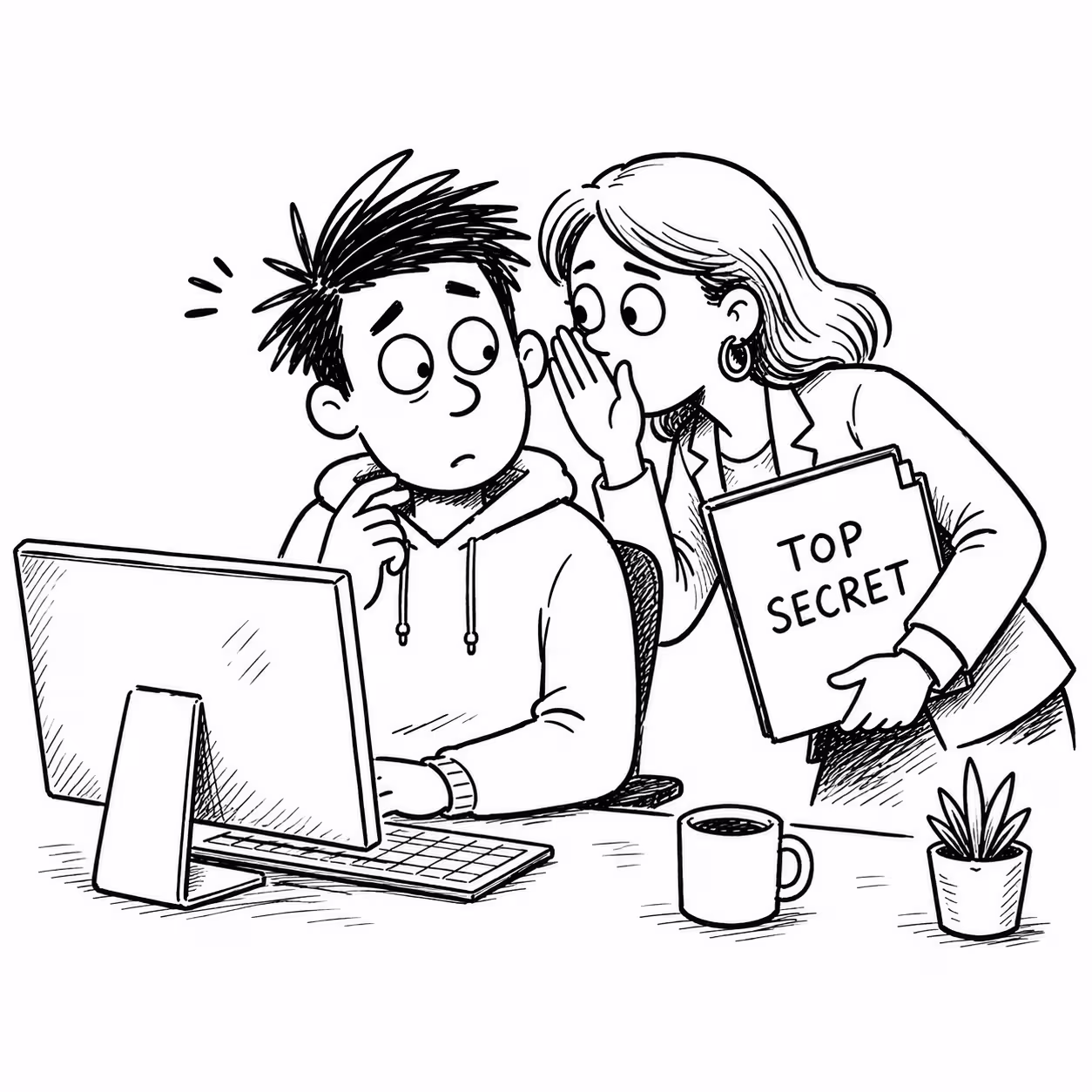 The account executive leaning in to ask about the image retention policy